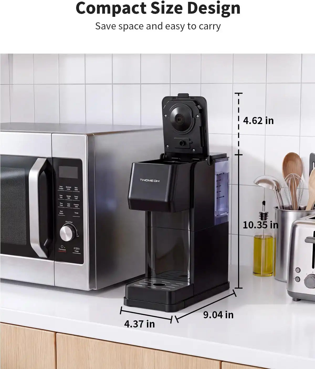 Single Cup Coffee Maker, Hot and Iced for K-cup Pods and Grounds