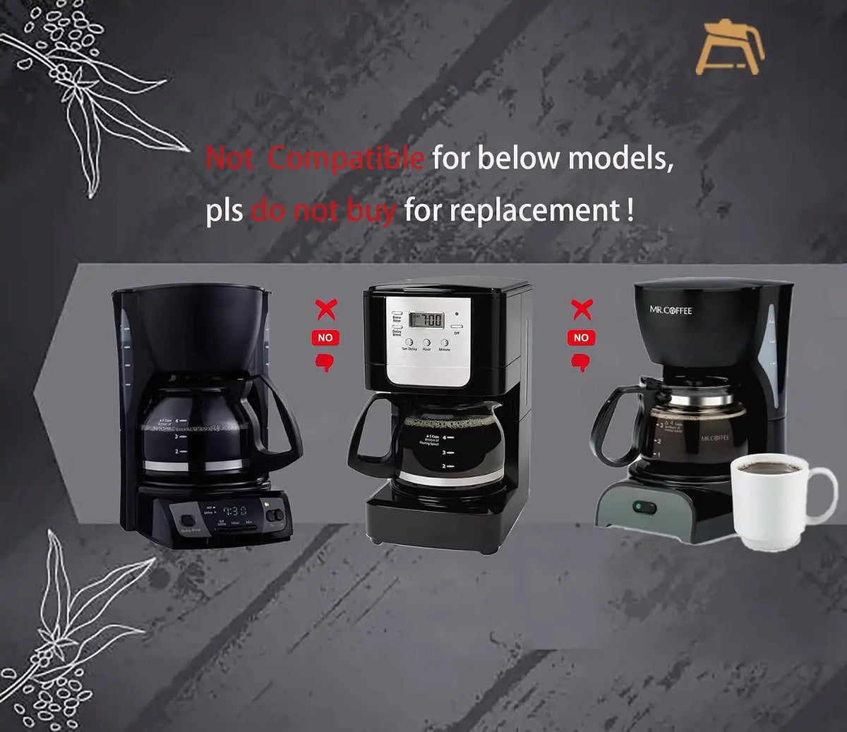 5-Cup Coffee Maker Replacement Carafe