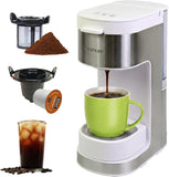 Koolatron Kenmore Single Serve Coffee Maker, Hot & Iced, 14 oz, White