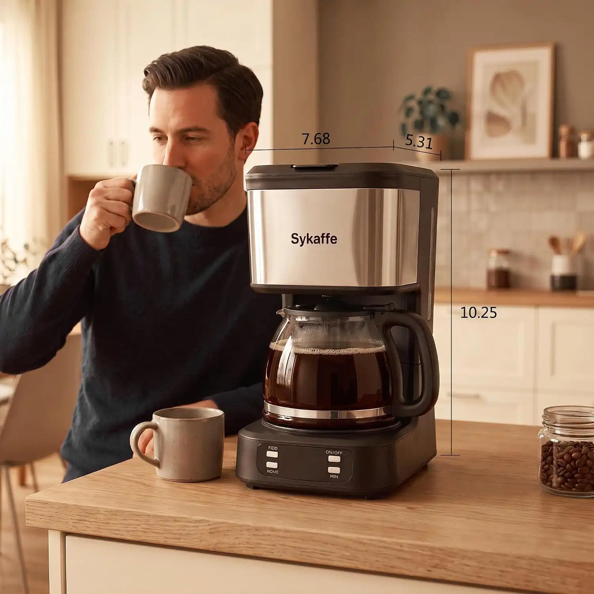 5 Cup Programmable Coffee Maker,Drip Coffee Maker,Timer,25Oz,Black