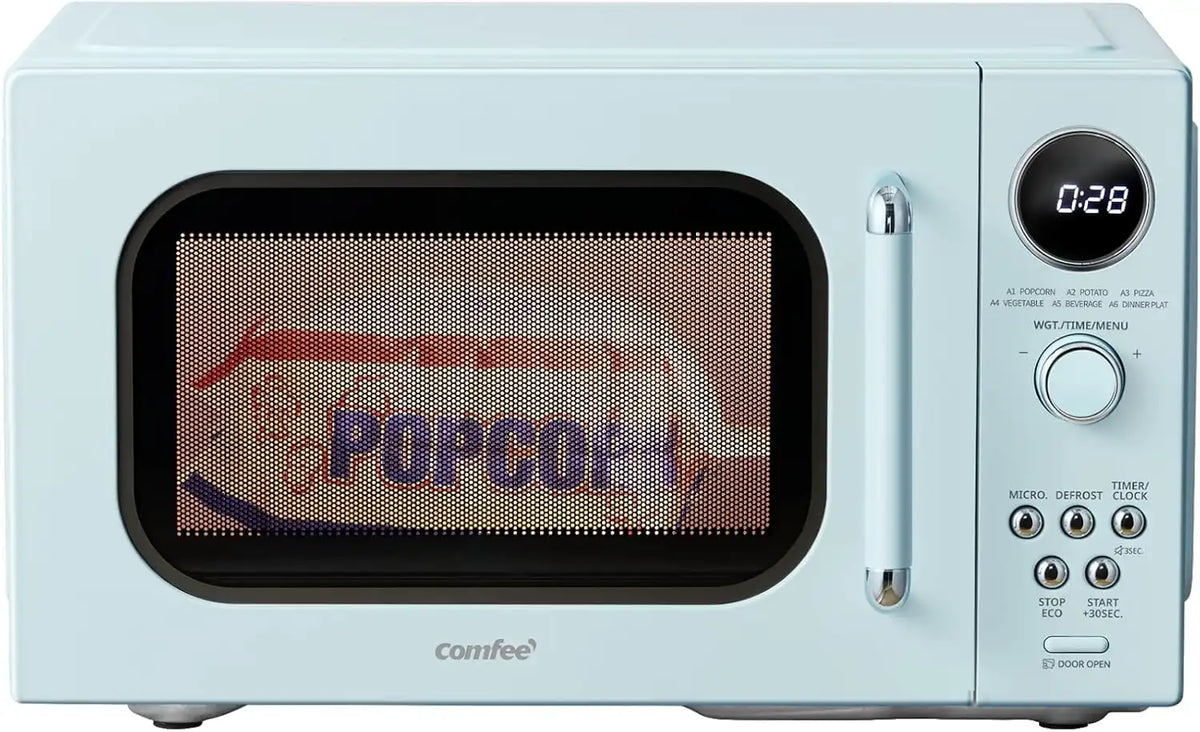 COMFEE' Retro Microwave Oven, 0.9 Cu.Ft 900W Countertop, Green