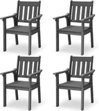 YEFU Patio Dining Chairs Set of 4, Weather Resistant HIPS, Teak