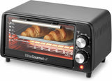 Elite Gourmet ETO449X Toaster Oven, 9.5Qt/4-Slice, 800W Quartz, Black