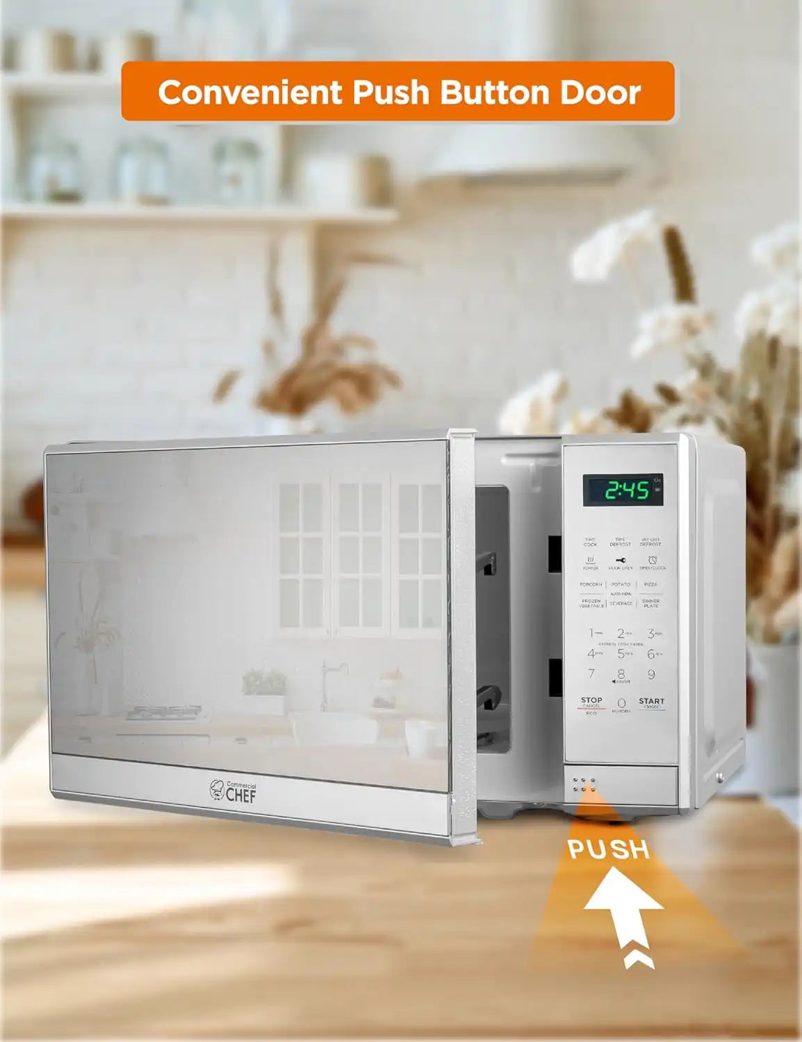 Commercial Chef 0.7 Cu. Ft. Countertop Microwave Oven, CHM7MS, Stainless