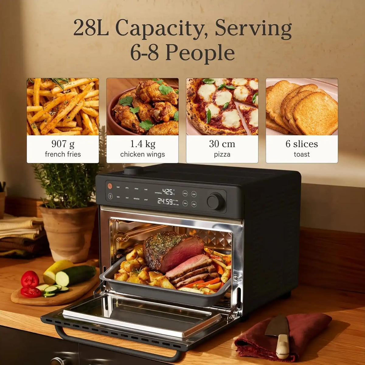 Our Place Wonder Oven Pro, 8-in-1 Digital Air Fryer Oven, 3-Rack, 30 Qt