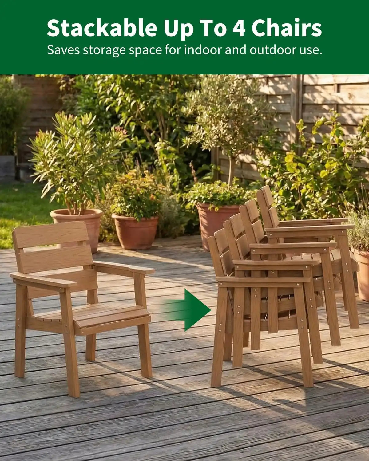 7-Piece Outdoor Dining Set, Patio Table & Chairs for 6, Teak