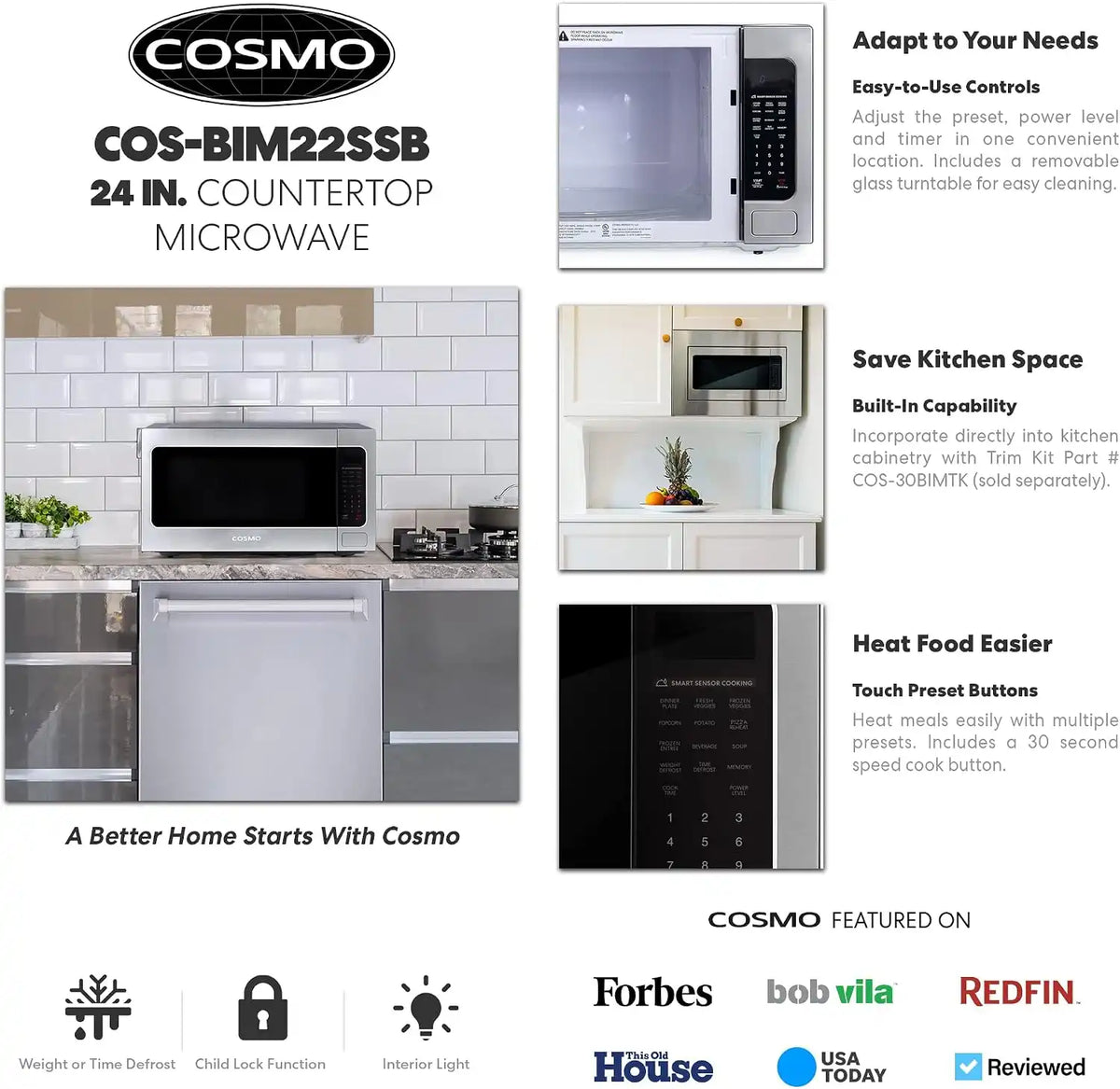 24 in. Nebula Coll 2.2 cu. ft. Countertop Microwave Oven, Stainless Steel