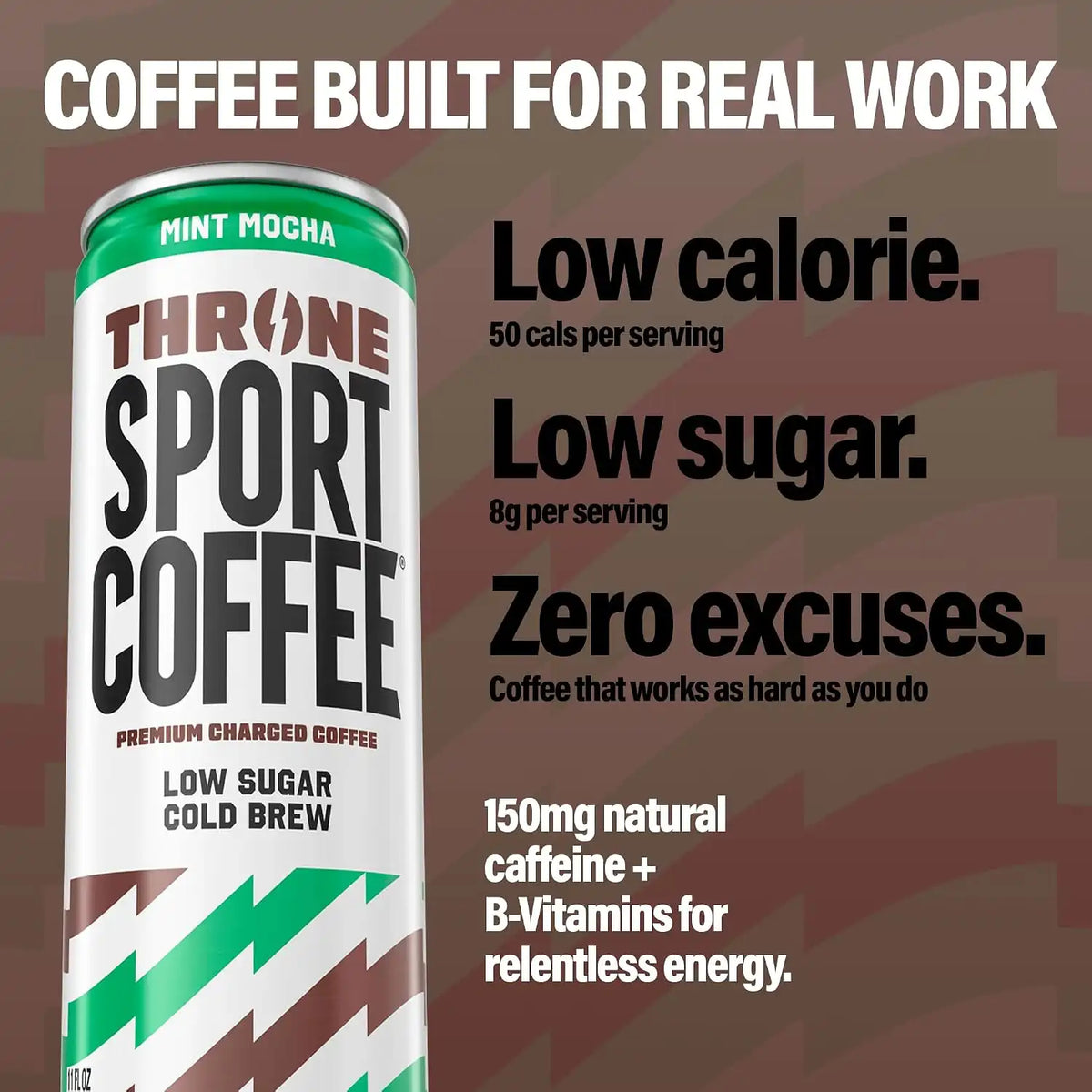 Throne Sport Coffee, Mint Mocha Cold Brew, Low Sugar, Dairy Free - 12Pk