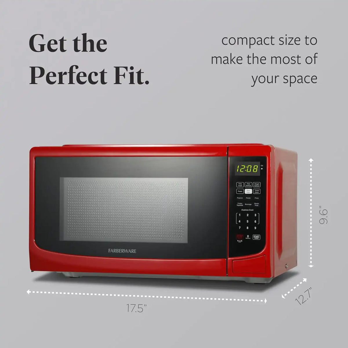 Farberware Countertop Microwave Oven, 0.7 cu. ft., 700 Watts, Red