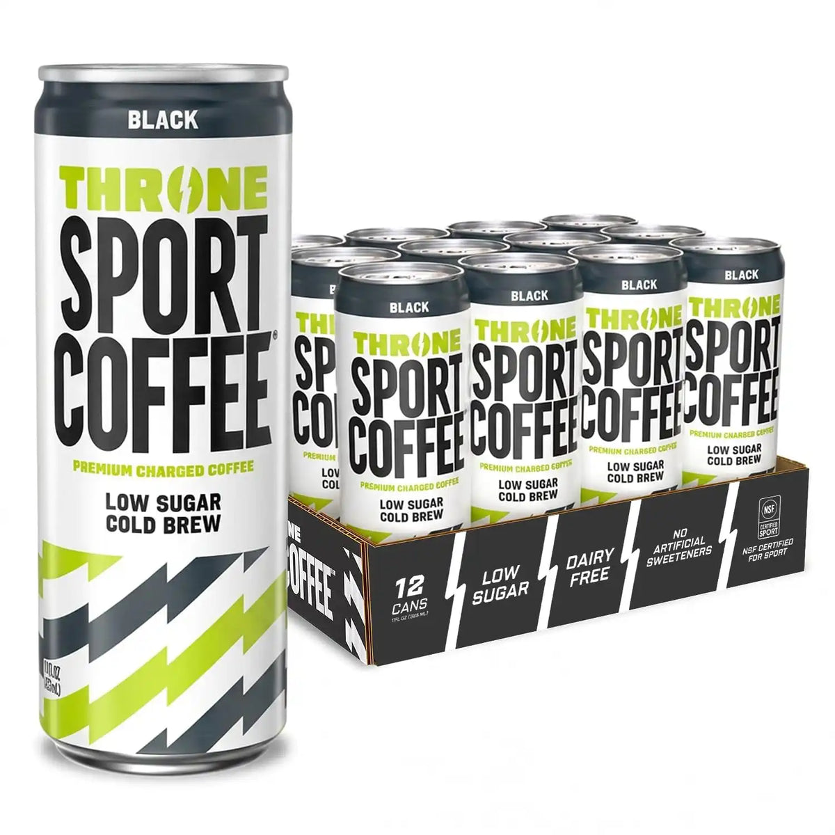 Throne Sport Coffee, Black Cold Brew, Low Sugar, Dairy Free - 12Pk