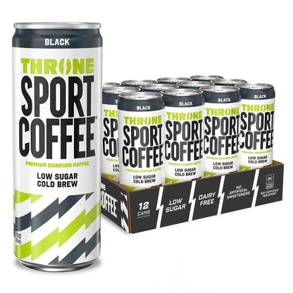 Throne Sport Coffee, Black Cold Brew, Low Sugar, Dairy Free - 12Pk