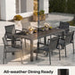 Outdoor Dining Set for 4, Aluminum Patio Table and Chairs Set, 5-Piece All Weather Patio Dining Furniture Set with Umbrella Hole for Backyard, Deck, Poolside (Charcoal)
