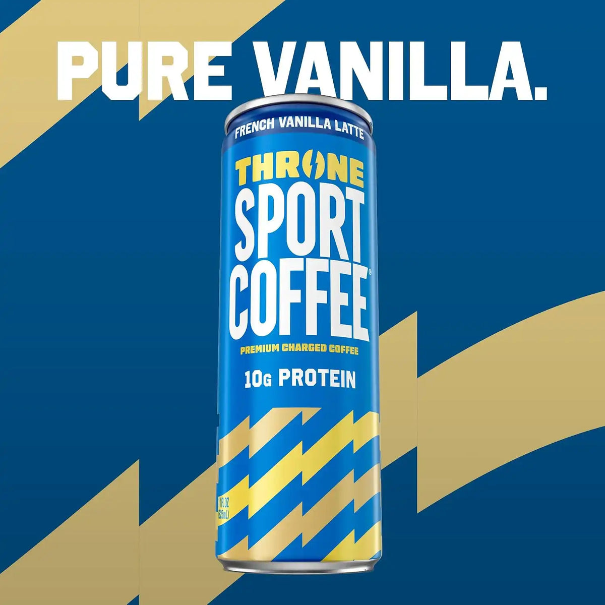 Throne Sport Coffee French Vanilla Latte, 10g Protein, 150mg Caffeine, 12Pk