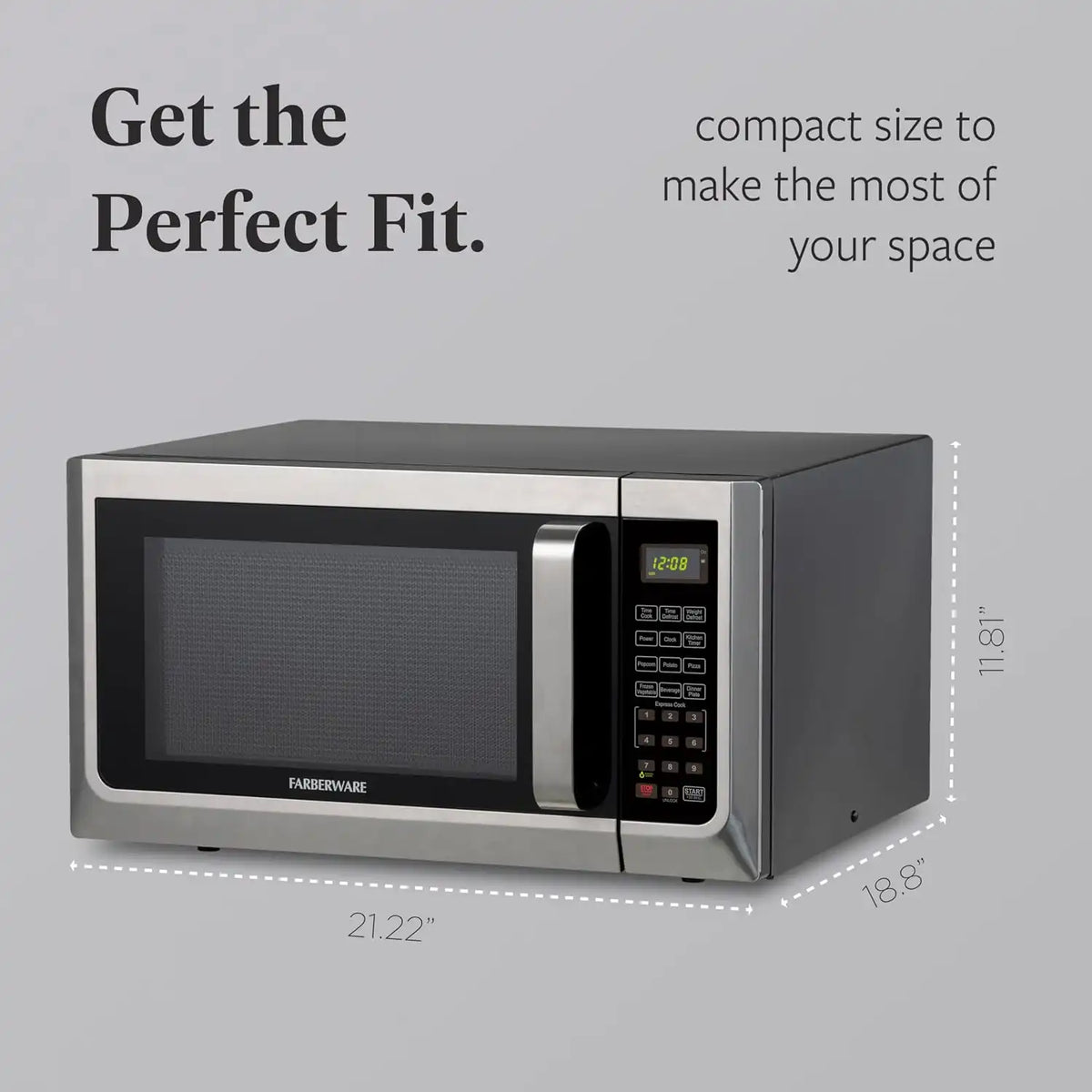 Farberware Countertop Microwave Oven, 1.3 cu. ft.1000 Watts Stainless steel