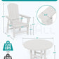 SERWALL 5-Piece Patio Dining Set, 45" Table & 4 Adirondack Chairs, White