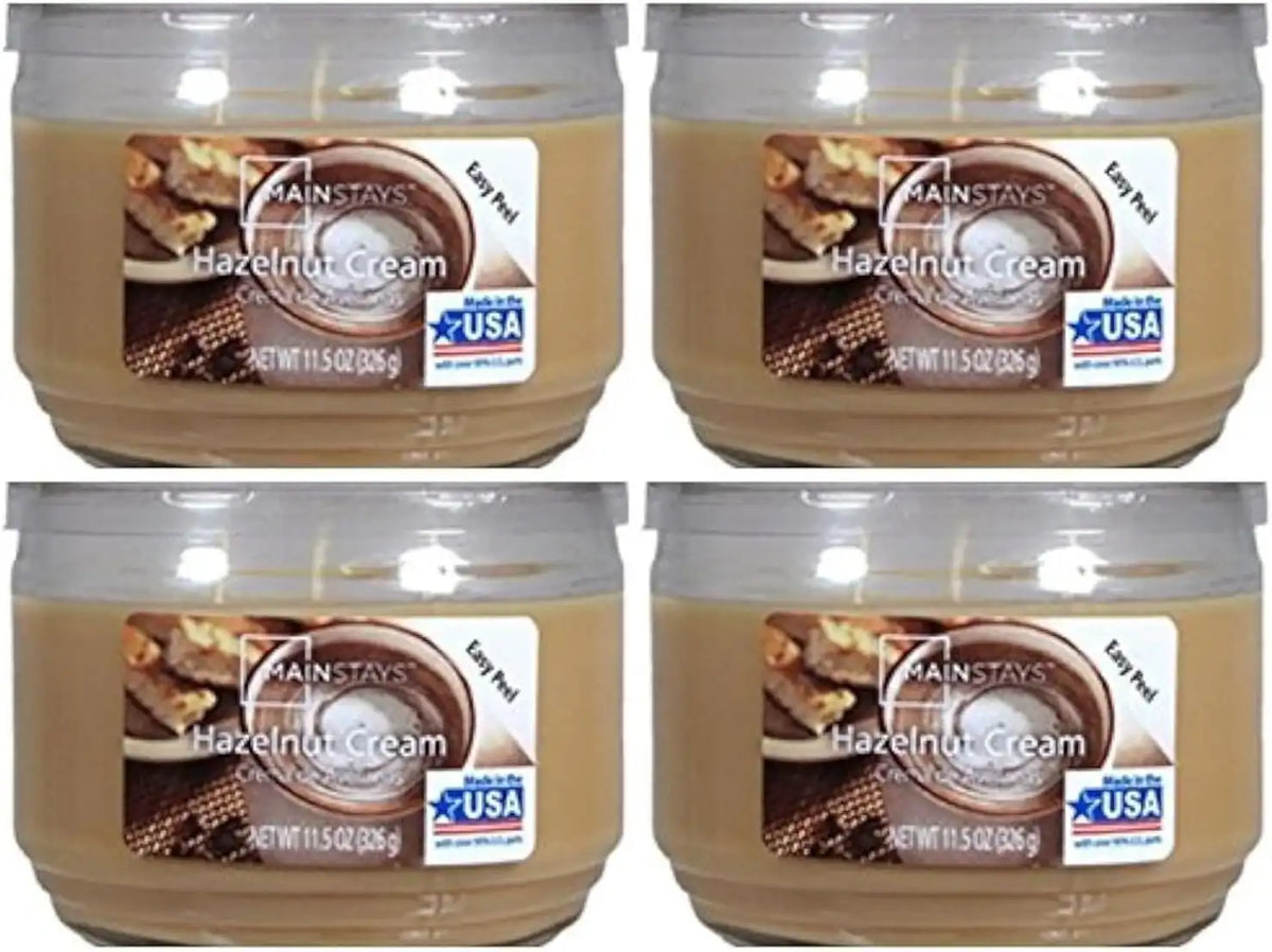 Mainstay 11.5oz Scented Candle, Hazelnut Cream 4-Pack