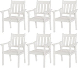 YEFU Patio Dining Chairs Set of 6, Weather Resistant HIPS, White
