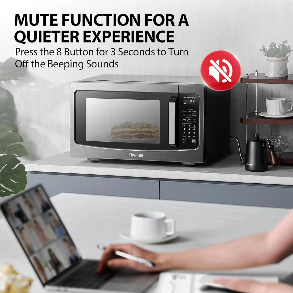 TOSHIBA Countertop Microwave Oven with Inverter Technology, 1.6 Cu.Ft