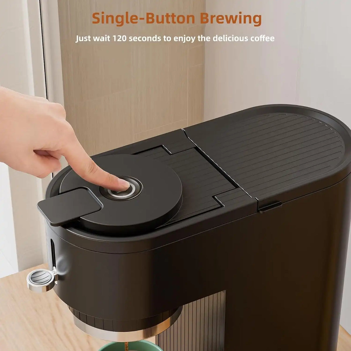 COWSAR Single Serve Coffee Maker, 2 in 1 Coffee Brewer for K-CUP Pod & Ground Coffee, 6-14 Oz Adjustable Brew Sizes, Self-cleaning Compact Coffee Machine for Home Office Travel