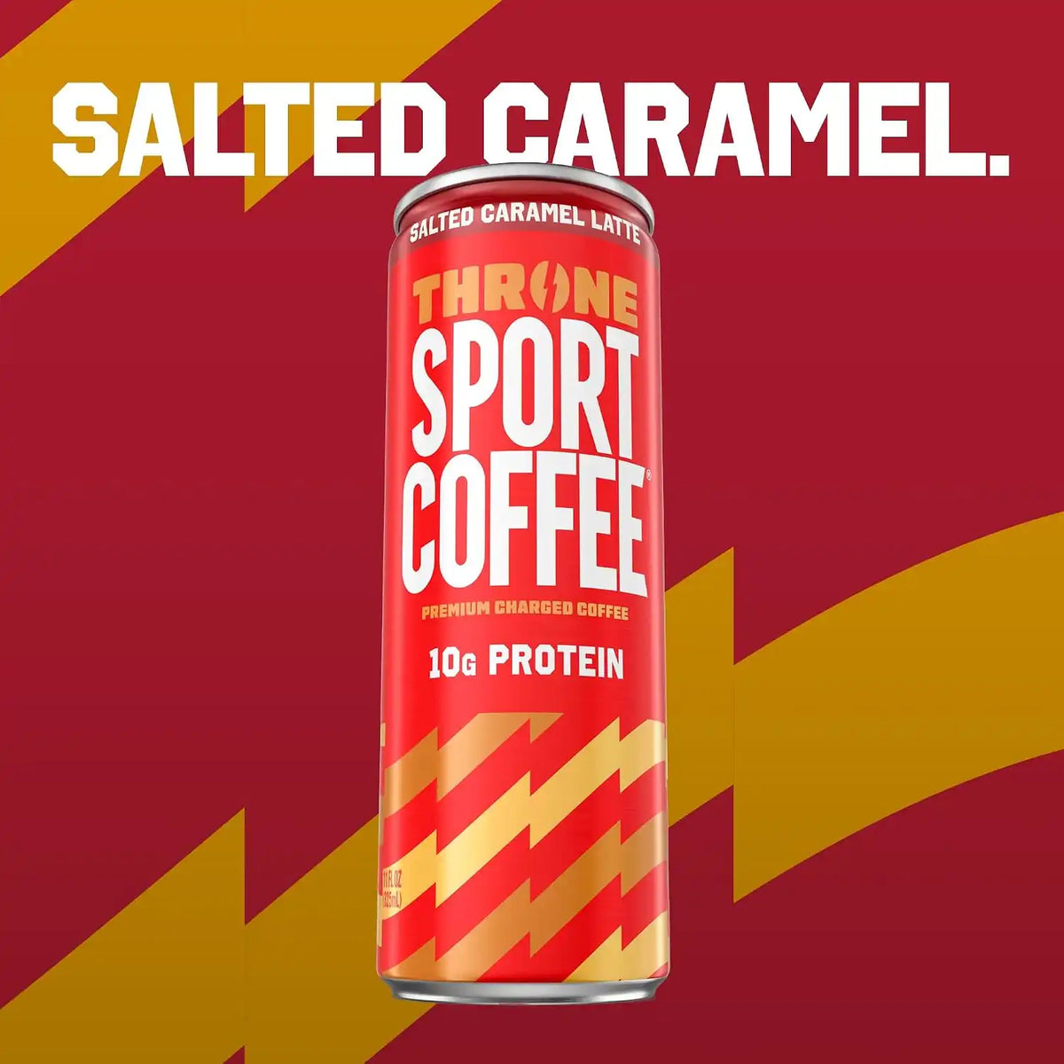 Throne Sport Coffee Salted Caramel Latte, 10g Protein, 150mg Caffeine, 12Pk