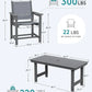 SERWALL 5 Pcs HDPE Patio Dining Set, HDPE Dining Set for 4, Gray