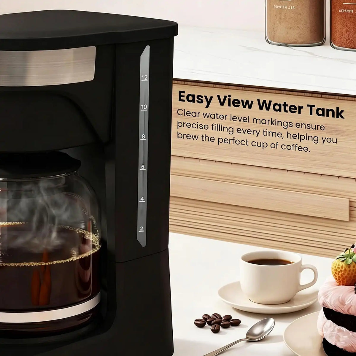 12-Cup Drip Coffee Maker,Auto Keep Warm,Reusable Filter,60Oz Size