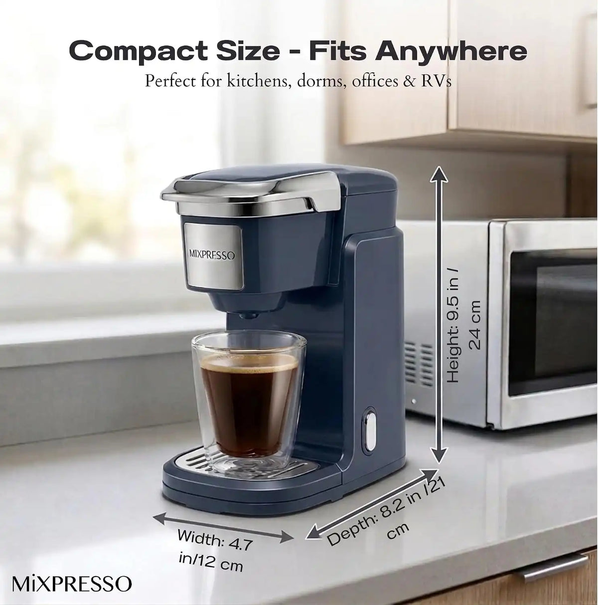Mixpresso Single Serve Coffee Maker K Cup Coffee Maker for K Pods & Grounds