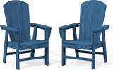 SERWALL Outdoor Adirondack Dining Chair Set of 2, All Weather HDPE, Navy