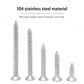 #10 × 1" Flat Head Phillips Wood Screw, Stainless Steel 304 (18-8), Self Tapping, Countersunk Head Sheet Metal Screws, 10 × 1-Inch, 75Pcs