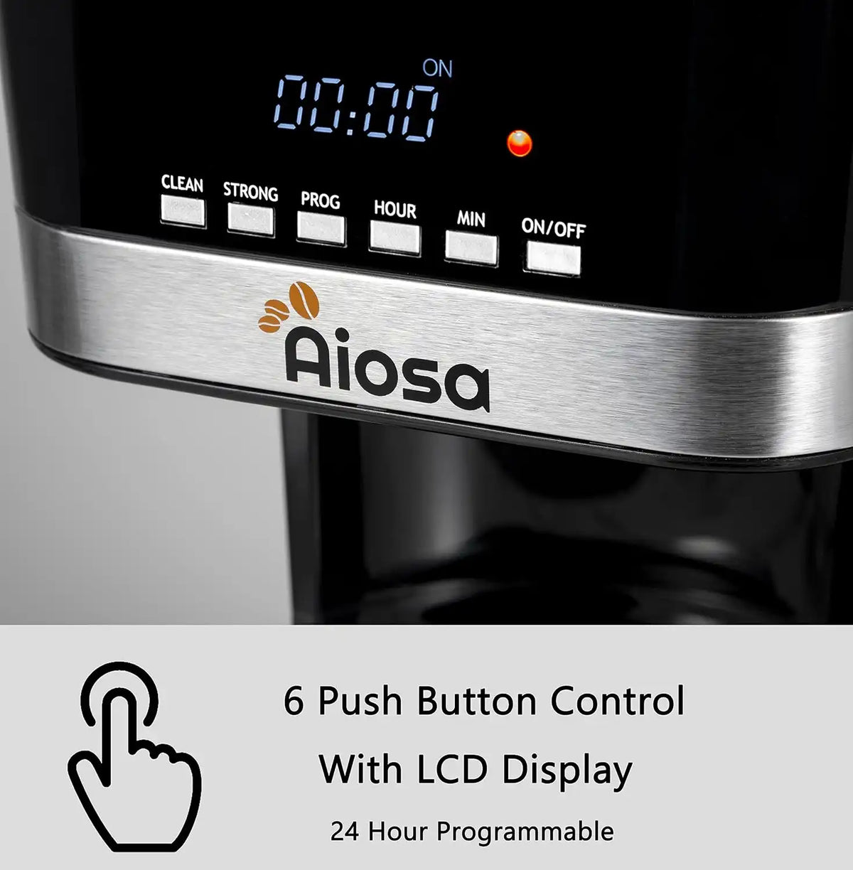 4-12 Cup Programmable Coffee Maker, Drip Coffee Machine, Can Keep Warm, With Glass Carafe, Regular & Strong Brew