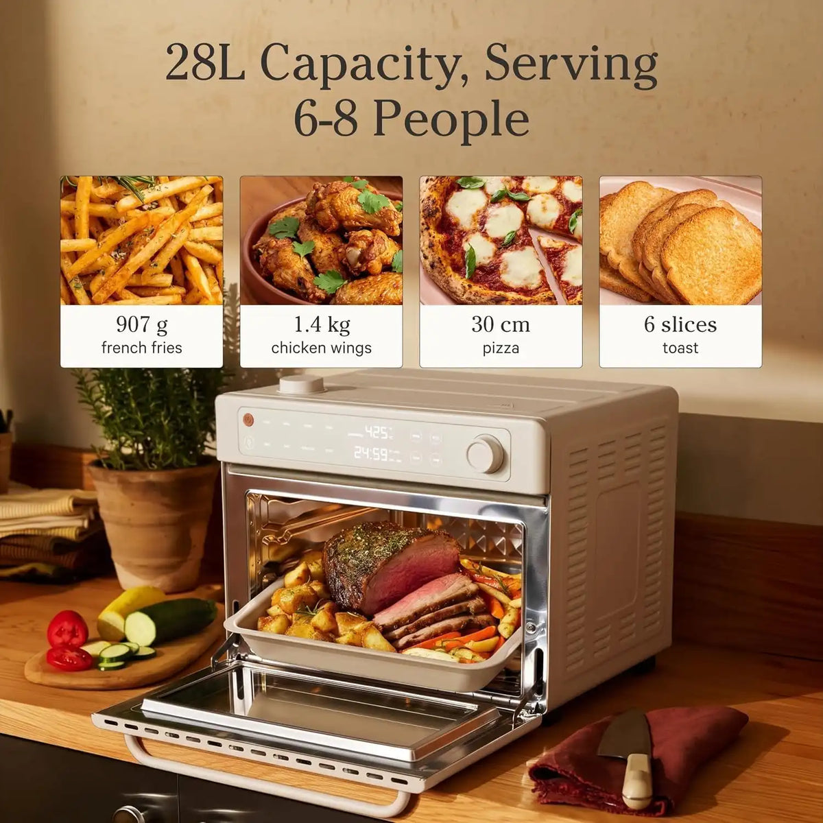 Our Place Wonder Oven Pro, 8-in-1 Digital Air Fryer Oven, 3-Rack, 30 Qt