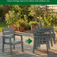 5pcs Patio Dining Set with Umbrella Hole Table & 4 Chairs, Gray