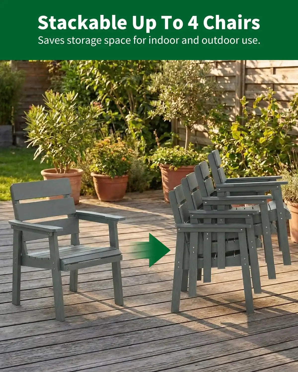 7-Piece Outdoor Dining Set, Patio Table & Chairs for 6, Dark Gray