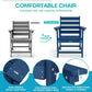HDPE Outdoor Dining Set, Patio Dining Set of 5, Navy