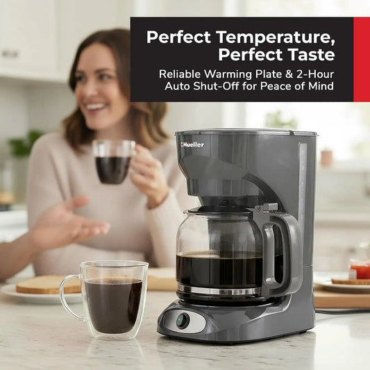 MUELLER HOME 12-Cup Drip Coffee Maker, Gray