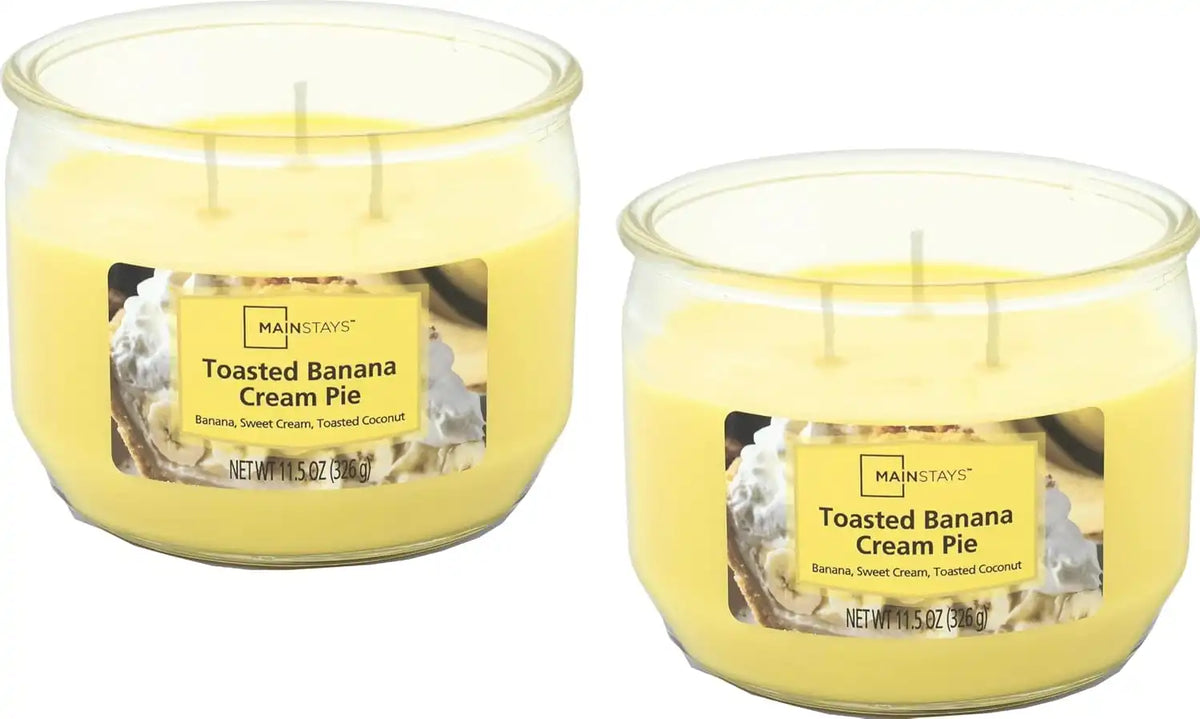Mainstays 11.5oz Scented Candle 2-Pack (Toasted Banana Cream Pie)