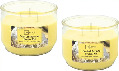 Mainstays 11.5oz Scented Candle 2-Pack (Toasted Banana Cream Pie)