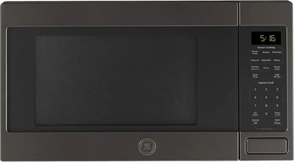GE Countertop Microwave Oven, 1,150-watt Capacity, 1.6 Cubic Ft., 8 Auto Cooking Settings, Child-Lock Technology, Kitchen Essentials for The Countertop, Dorm Room or Apartment, Black Stainless