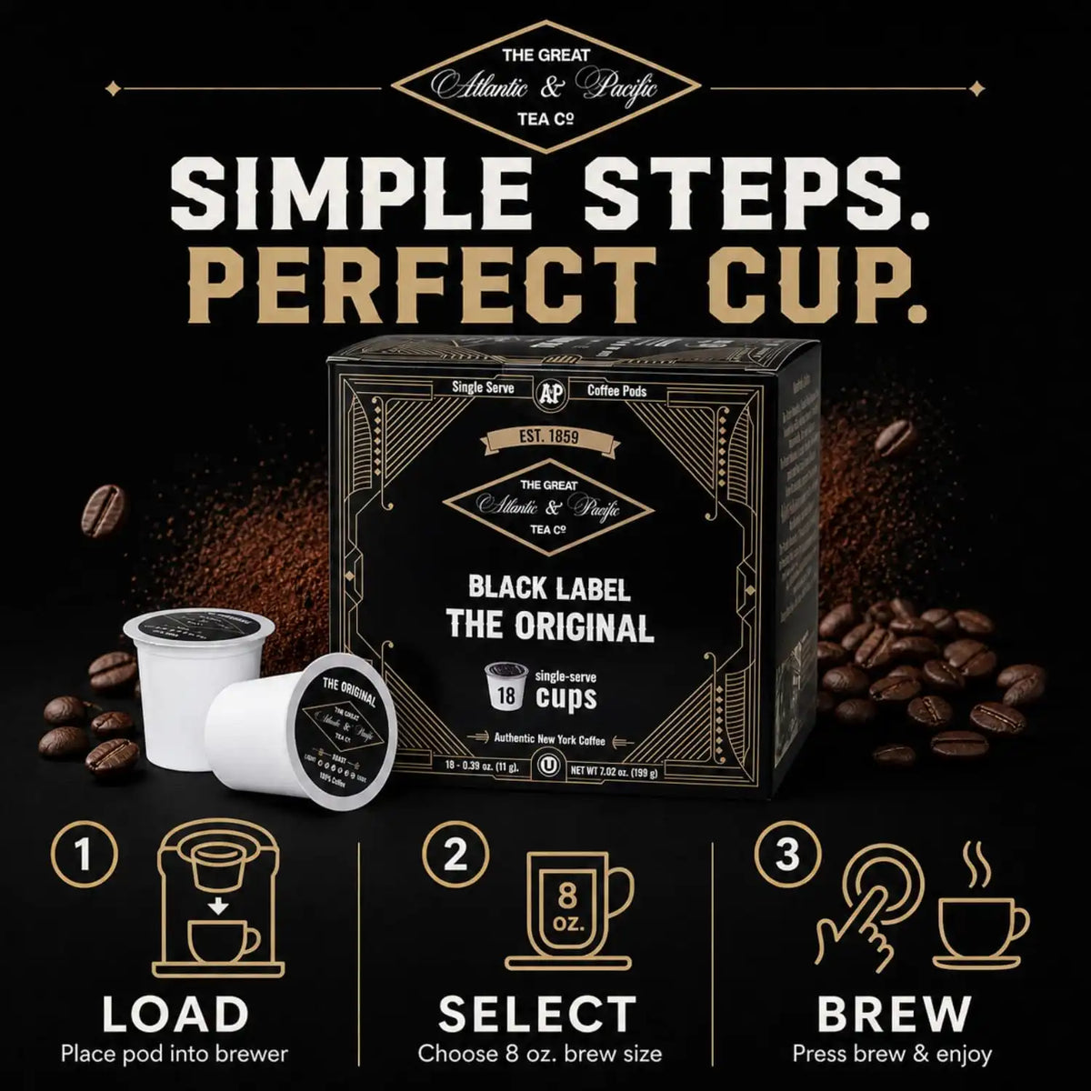 A&P Original Medium Roast Coffee Pods, 100% Arabica, 72 Count