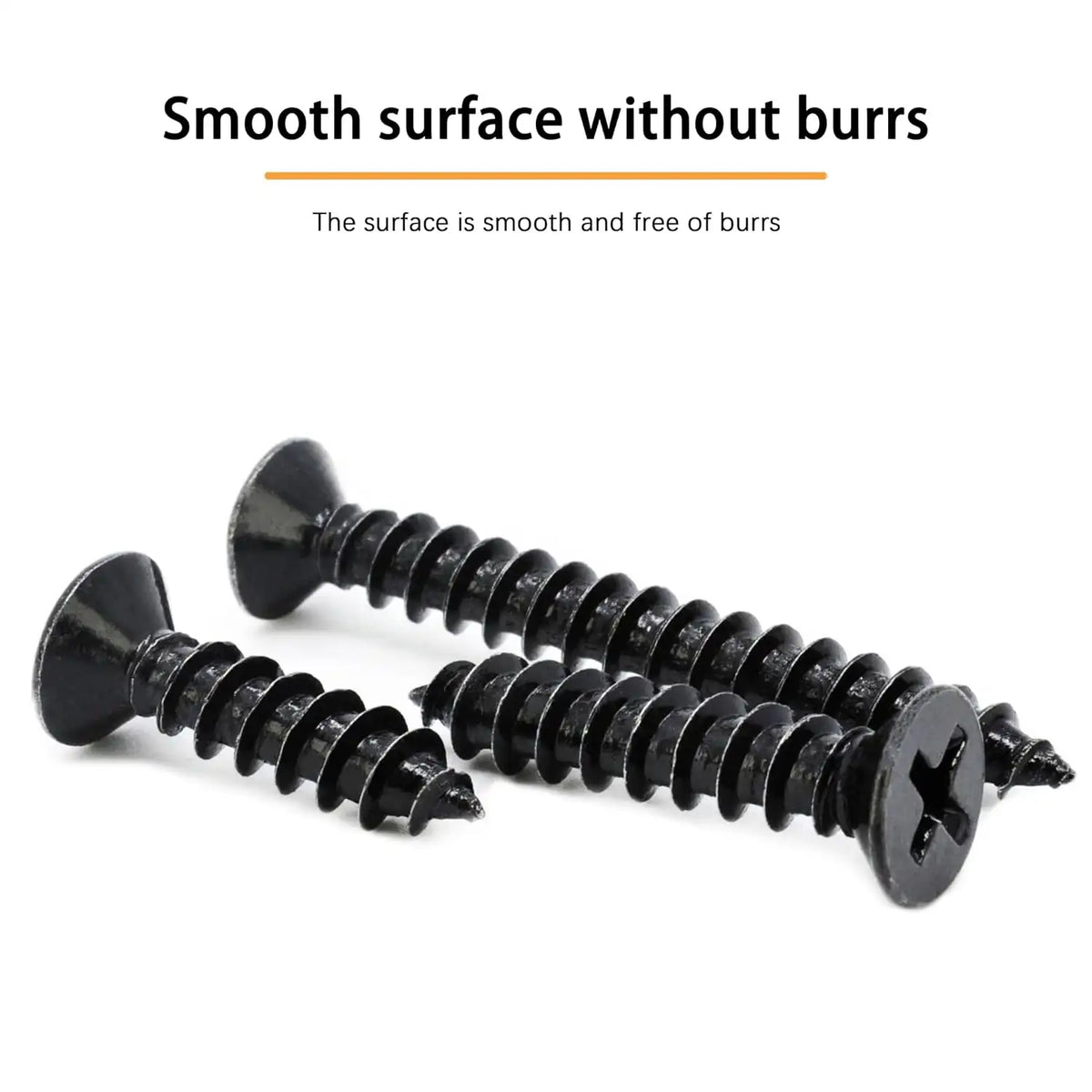 #4 X 3/4" Black Screw,Flat Head Phillips Wood Screw, Electroplating Black Carbon Steel, #4 X 3/4-Inch, 200Pcs