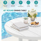 SERWALL 5-Piece Patio Dining Set, 45" Table & 4 Armless Chairs, White