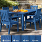 YEFU Outdoor Dining Set for 10, All-Weather HIPS, Aluminum Frame, Blue