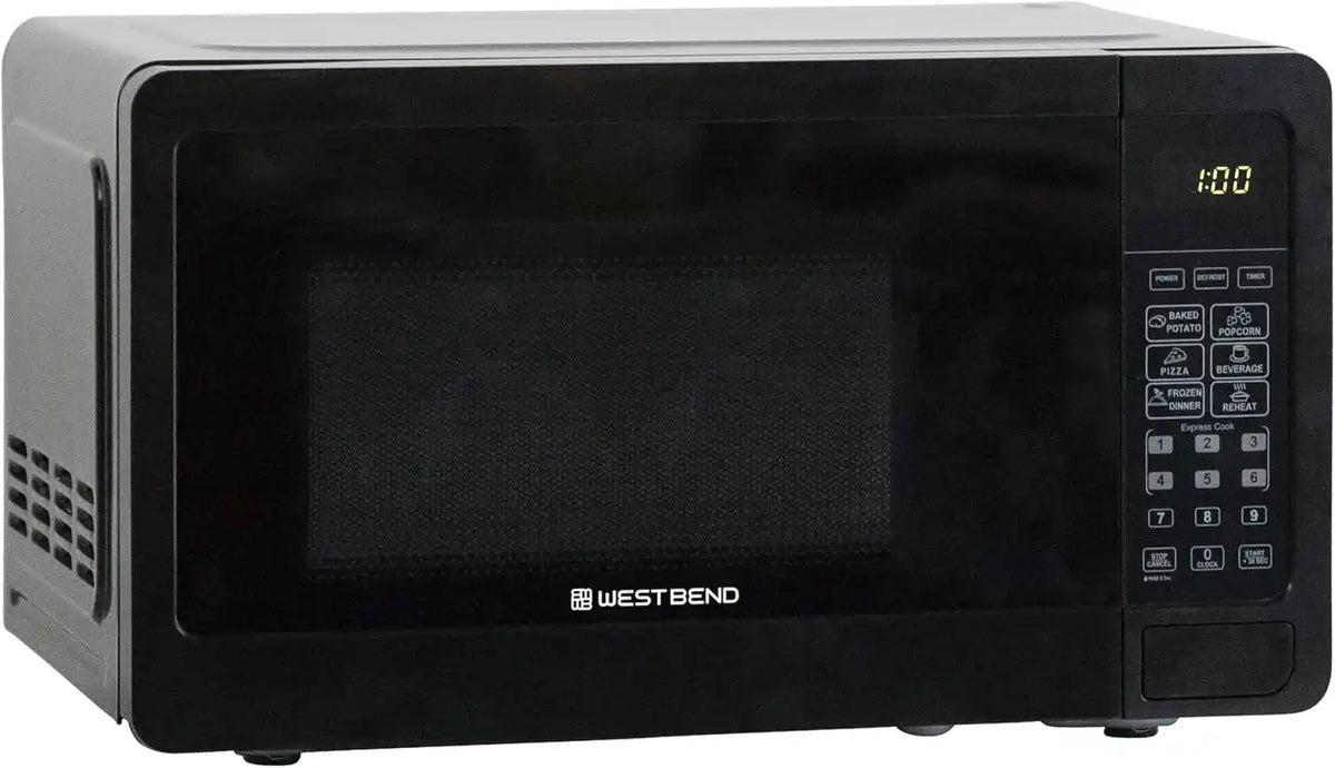 West Bend Microwave Oven, 0.7 Cu.Ft., 700-Watts, in Black Finish