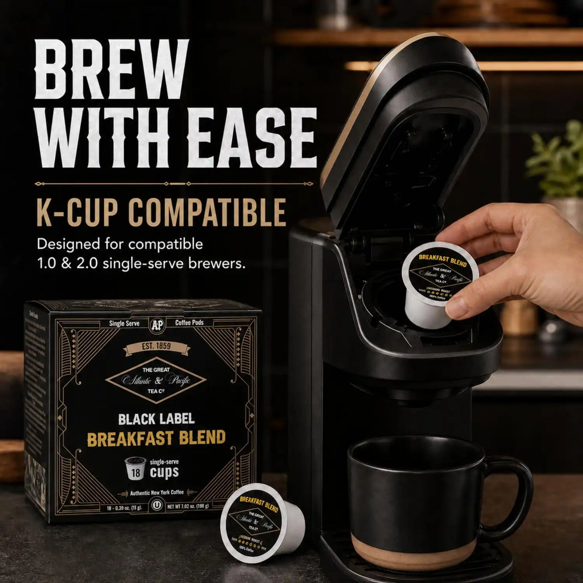 A&P Breakfast Blend Medium Roast Coffee Pods, 100% Arabica, 72 Count