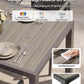 Outdoor Dining Table, Aluminum Patio Table Set, All Weather Patio Dining Furniture Set with Umbrella Hole for Backyard, Deck, Poolside (Gray)