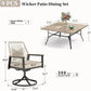 SUNSHINE VALLEY 9pc Patio Dining Set, 57.5" Square Table & 8 Swivel Chairs