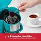Holstein Housewares 5 Cup Drip Coffee Maker – Compact and User-Friendly with Auto Pause & Serve, Reusable Filter & Glass Carafe, Office & Dorm Use, Teal