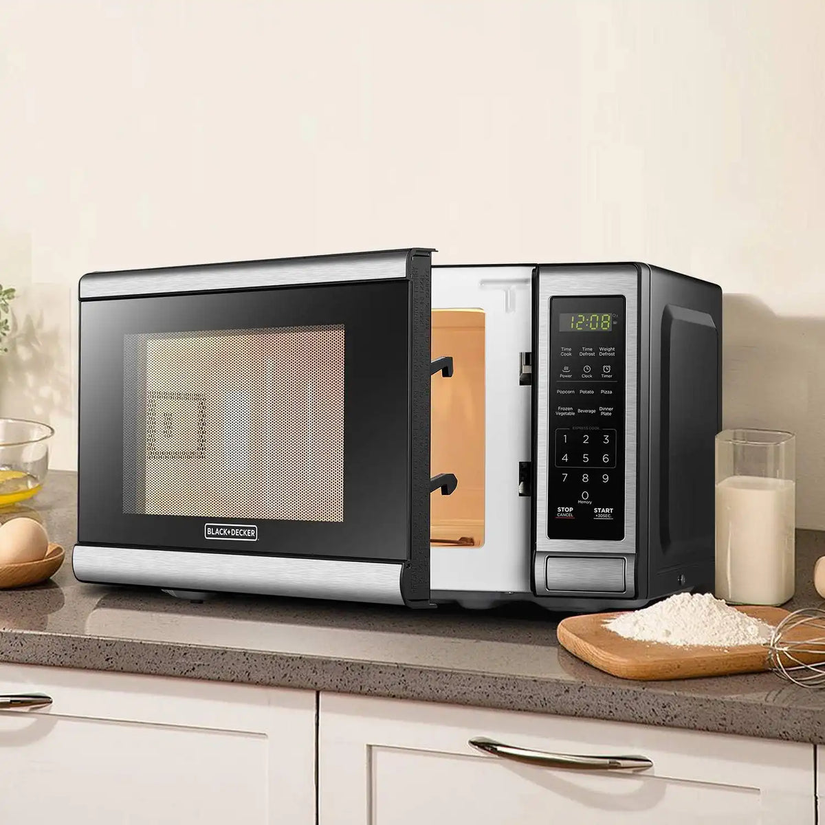 BLACK+DECKER Countertop Microwave Oven, 0.7 Cu.Ft, 700W, Stainless Steel