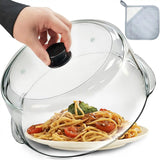 Glass Microwave Splatter Cover for Food, 11in Food Grade Splatter Guard Lid