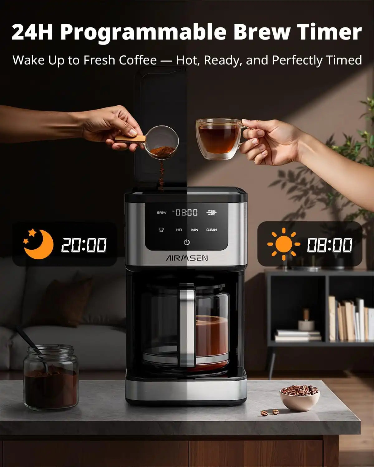 AIRMSEN 14-Cup Programmable Drip Coffee Maker